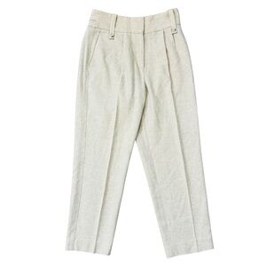 Reiss Cream Pleated Trousers